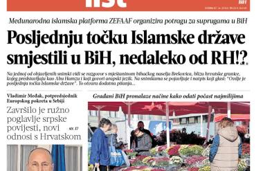 U Večernjem listu BiH ove srijede čitajte: Islamska platforma za 500 eura traži supruge po selima u BiH, kako je politički odjel OHR-a izbrisao grijehe sarajevskih stranaka...