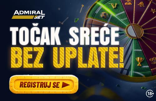 Preuzmi poklon dobrodošlice bez depozita - registruj se na AdmiralBet i zavrti točak sreće - bez depozita!